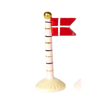 Speedtsberg - Keramik Flag H:14cm - Rosa/Gul/Guld