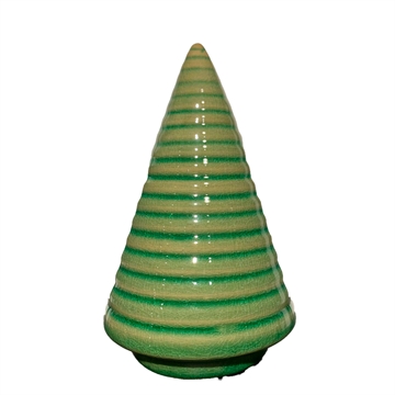 2HAVE  - Keramik Juletræ H:13cm - Grøn/Strib