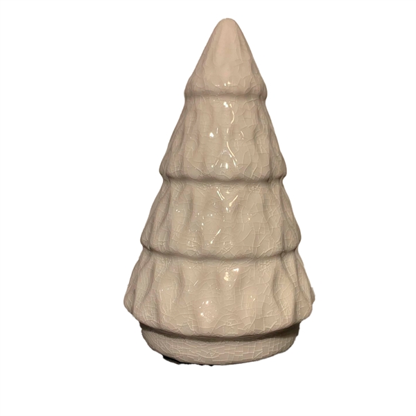 2HAVE - Keramik Juletræ H:13cm - Hvid/Mønster