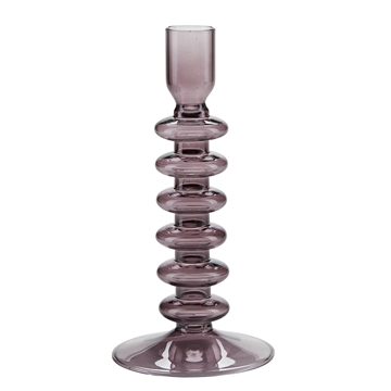 Bahne - Glas Lysestage H:18,5cm - Purple