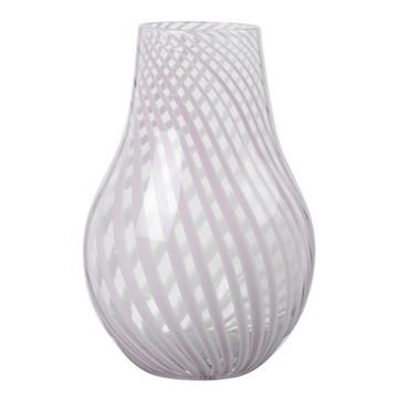 Ada Crossstripe Vase H:22,5cm - Broste Copenhagen - Lavender Grey