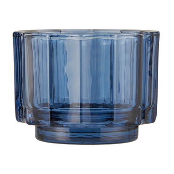 Ib Laursen - Glas Fyrfadsstage H:7cm - Blue