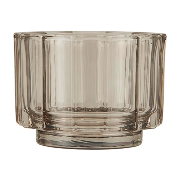 Ib Laursen - Glas Fyrfadsstage H:7cm - Grey