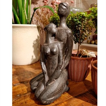 Lauvring - Keramik Figur Mand/Kvinde H:28cm - Grå