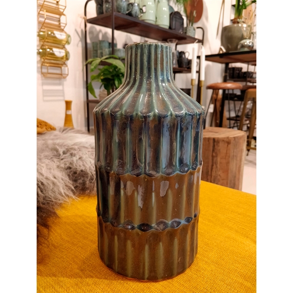 Light And Living - Keramik Vase H:30cm - Grøn