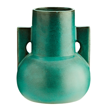Madam Stoltz -Terracotta Vase H:22cm - Green Petrol