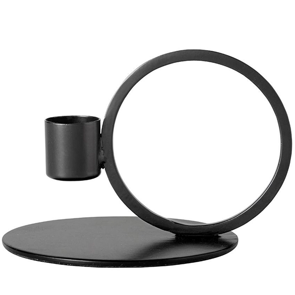 Nordal - Lysestage Cirkel H:8cm - Black
