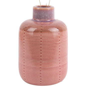 Present Time - Keramik Vase H:14cm - Pink