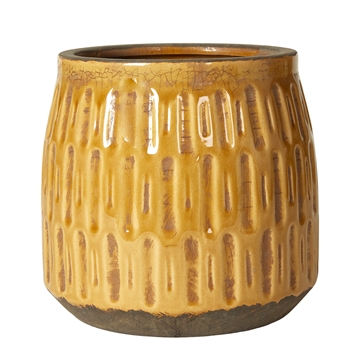 Speedtsberg - Keramik Urtepotte H:17cm - Yellow/Brown