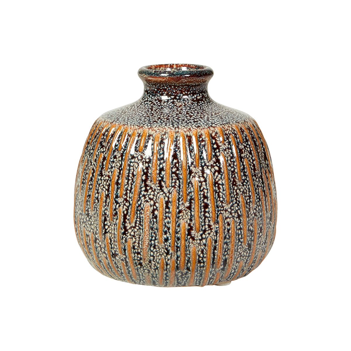 Keramik Fra Speedtsberg - H:11,5cm - Black/Burn - Butik Unik Thisted