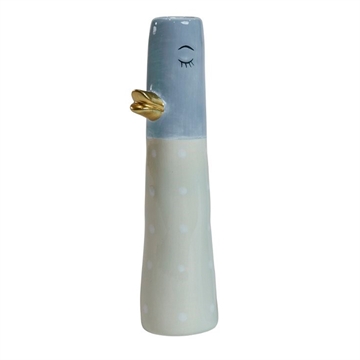Speedtsberg - Vase, Kylling H:18cm - Blå/Prik
