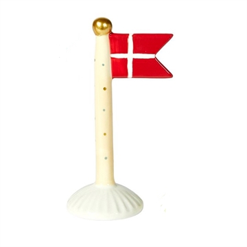Speedtsberg - Keramik Flag H:14cm - Hvid/Gul