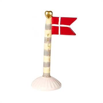 Speedtsberg - Keramik Flag H:14cm - Tillykke, Lyserød
