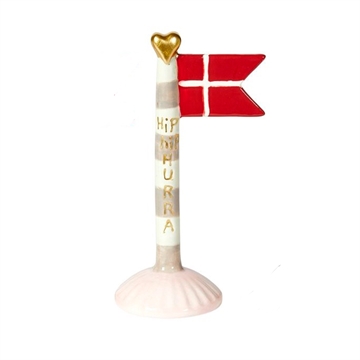Speedtsberg - Keramik Flag H:14cm - Hurra, Lyserød