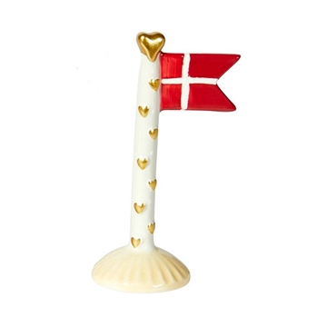 Speedtsberg - Keramik Flag H:14cm - Hjerter, Gul