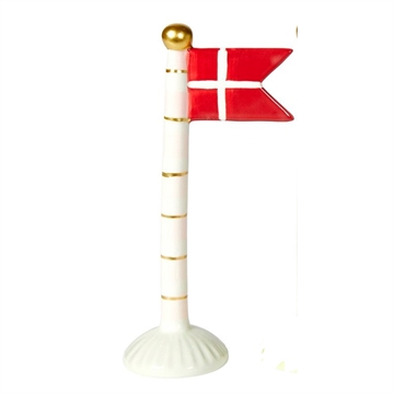 Speedtsberg - Keramik Flag H:19cm - Hvid/Guld