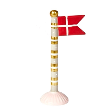Speedtsberg - Keramik Flag H:19cm - Hvid/Guld/Rosa