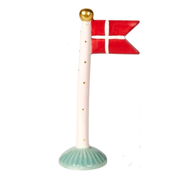 Speedtsberg - Keramik Flag H:19cm - Lyserød/Grøn/Guld